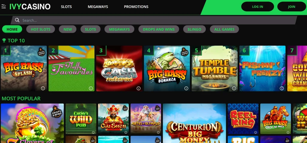 Ivy casino-interface