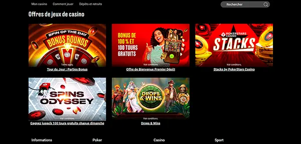 Casino jackpot screen